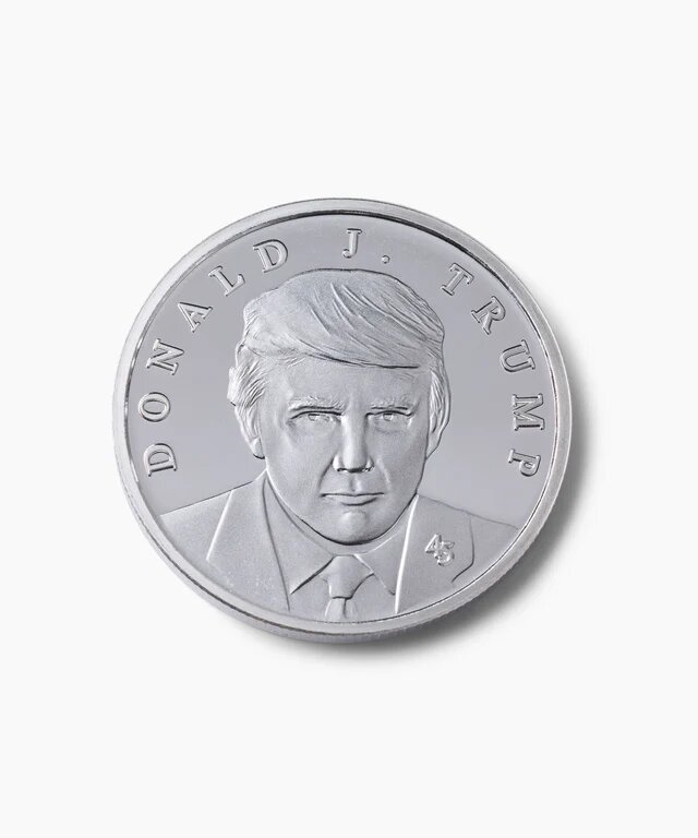 Срібна монета з Трампом / Фото: realtrumpcoins.com